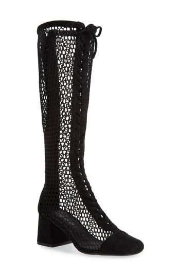 Women's Jeffrey Campbell Diviner Mesh Knee High Boot .5 M - Black