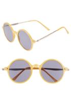 Women's Glance Eyewear 48mm Round Mixed Media Sunglasses - Navy/ Yellow