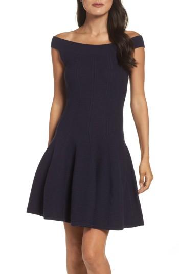 Women's Eliza J Ribbed Fit & Flare Dress