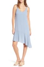 Women's Lush Asymmetrical Ruffle Hem Dress - Blue