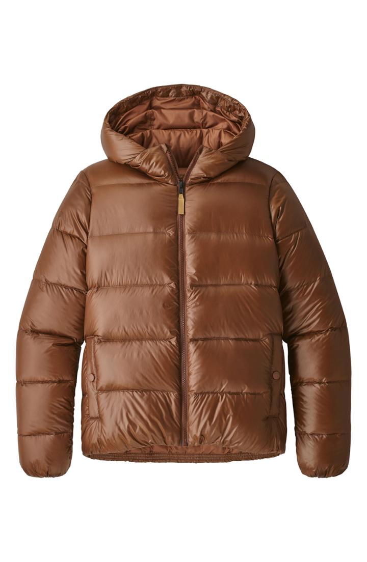 Women's Patagonia Raven Rocks Down Hooded Jacket - Brown