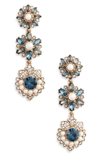 Women's Marchesa Crystal Linear Drop Earrings