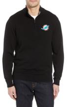 Men's Cutter & Buck Miami Dolphins - Lakemont Fit Quarter Zip Sweater