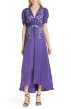 Women's Saloni Lea Silk Midi Dress - Purple