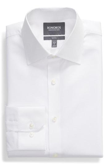 Men's Bonobos Slim Fit Solid Dress Shirt 33 - White