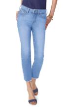 Women's Nydj Sheri High Waist Frayed Hem Slim Ankle Jeans (similar To 14w) - Blue