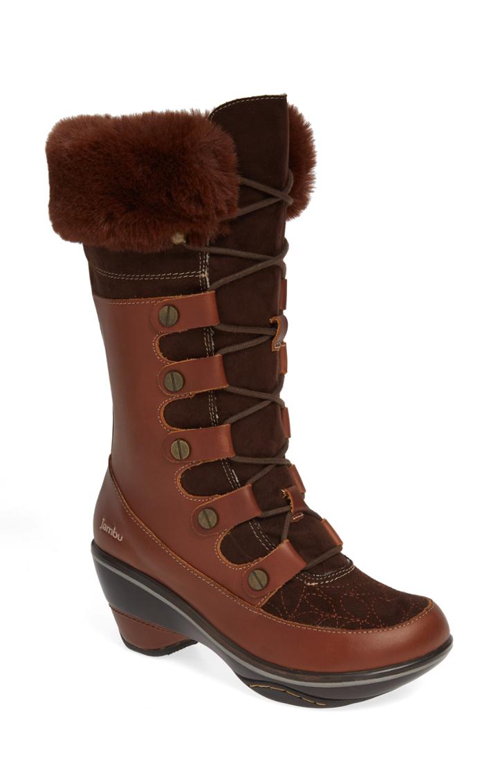Women's Jambu Cruiser Faux Fur Trim Boot .5 M - Brown