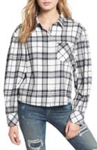 Women's Bp. Puff Sleeve Plaid Top, Size - Ivory