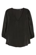 Women's Halogen Blouson Sleeve Crepe Blouse, Size - Black