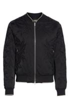 Men's Dries Van Noten Vinny Quilted Embroidered Bomber Jacket Eu - Black
