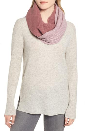 Women's Halogen Double Stitch Cashmere Infinity Scarf, Size - Burgundy