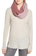 Women's Halogen Double Stitch Cashmere Infinity Scarf, Size - Burgundy