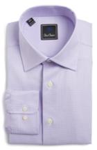 Men's David Donahue Regular Fit Houndstooth Dress Shirt .5 - 34/35 - Purple