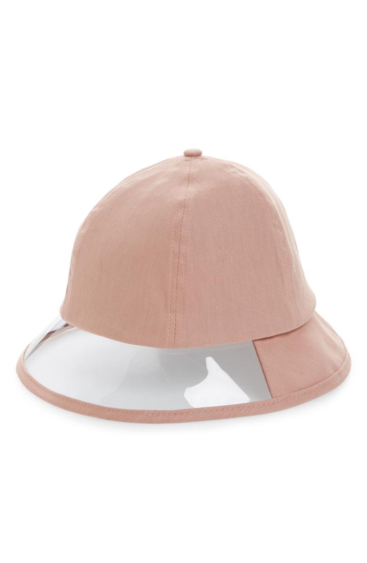 Women's Steve Madden Transparent Panel Canvas Bucket Hat - Pink