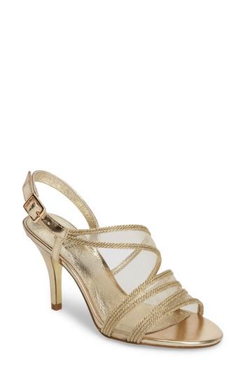 Women's Adrianna Papell Adelphi Asymmetrical Mesh Sandal .5 M - Metallic