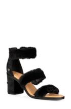 Women's Ugg Dey Rey Genuine Shearling Sandal M - Black