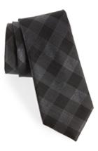 Men's Calibrate Raymer Check Silk Tie, Size - Black