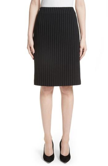 Women's Armani Collezioni Pinstripe Pencil Skirt Us / 38 It - Black