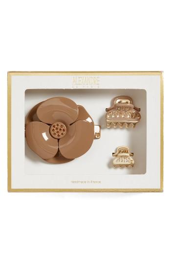 Alexandre De Paris Camelia Barrette & Mini Clips