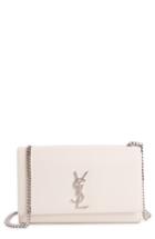 Saint Laurent Medium Kate Calfskin Leather Wallet On A Chain - Ivory