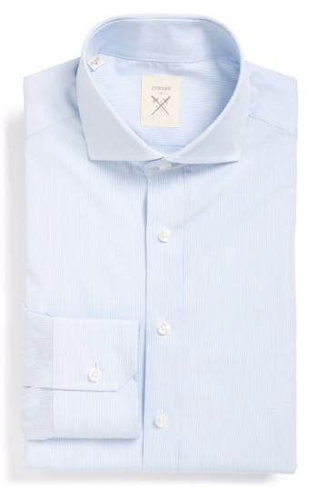 Men's Strong Suit 'elan' Trim Fit Stripe Dress Shirt L - Blue