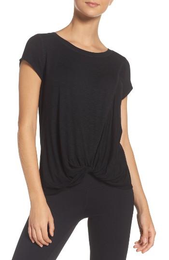 Women's Zella Twist & Breathe Slub Tee, Size - Black