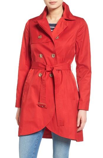 Petite Women's Cece Angelina Tulip Hem Trench Coat P - Pink