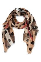 Women's Burberry Check & Heart Pattern Scarf