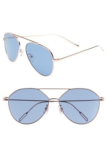 Women's Vedi Vero 59mm Metal Aviator Sunglasses - Gold/navy