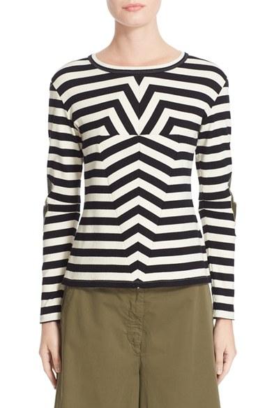 Women's Mm6 Maison Margiela Stripe Rib Jersey Top