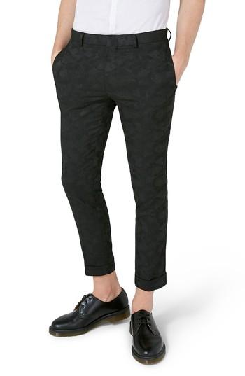 Men's Topman Shadow Camo Ultra Skinny Suit Trousers X 30 - Grey