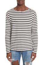 Men's R13 Distressed Stripe Long Sleeve T-shirt