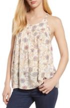 Women's Caslon Woven Print Tank - White