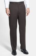 Men's Zanella 'todd' Flat Front Trousers - Brown