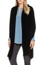 Women's Eileen Fisher Velvet Wrap, Size - Black