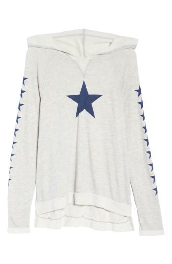 Women's Hard Tail Star Print Hoodie - Grey