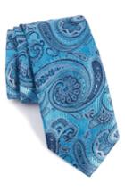 Men's Nordstrom Men's Shop Wanderlust Paisley Silk Tie, Size - Blue/green