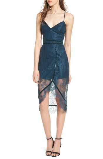 Women's Lovers + Friends Skylight Lace Midi Dress - Blue/green