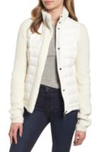 Women's Mark New York Packable Knit Trim Puffer Jacket - Ivory