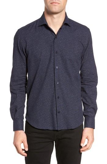 Men's Culturata Speckled Sport Shirt, Size - Blue