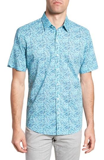 Men's Zachary Prell Kincaid Scribble Print Sport Shirt - Blue/green