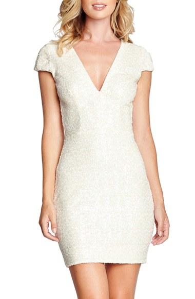 Women's Dress The Population Zoe Sequin Minidress - White
