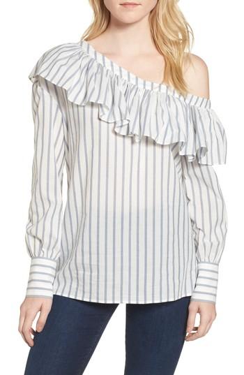 Women's Paige Halsey One-shoulder Blouse - Blue