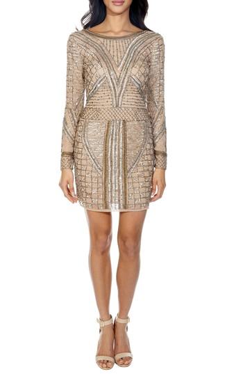 Women's Lace & Beads Hyacinth Sparkle Minidress - Beige