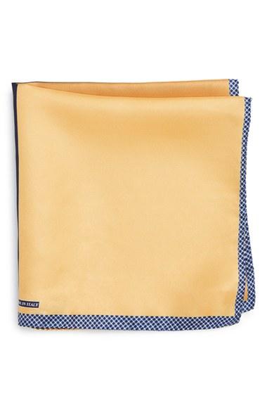 Men's Nordstrom Men's Shop Panel Silk Pocket Square, Size - Yellow