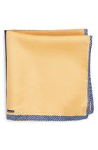 Men's Nordstrom Men's Shop Panel Silk Pocket Square, Size - Yellow