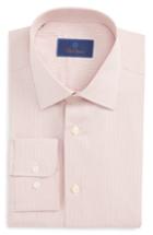 Men's David Donahue Regular Fit Check Dress Shirt 32/33 - Orange