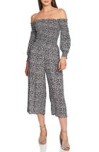 Women's 1.state Wildflower Off The Shoulder Crop Jumpsuit - Black