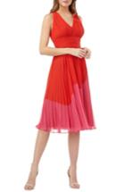 Women's Carmen Marc Valvo Infusion Colorblock Pleated Dress - Red
