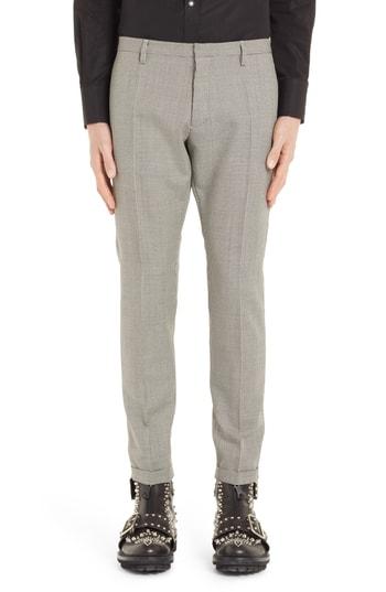 Men's Dsquared2 Houndstooth Slim Straight Leg Pants Eu - Black